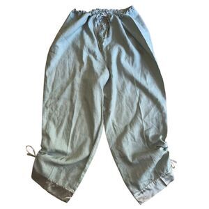 Debra Deroo Womens Mint 100% Linen Cinched Pant - Size Medium